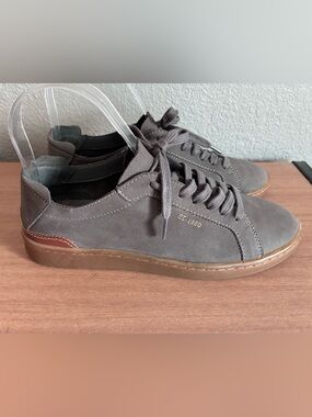 Sam Edelman Womens Leather Jayme Gray Fashion Sneaker Size 6.5 Medium